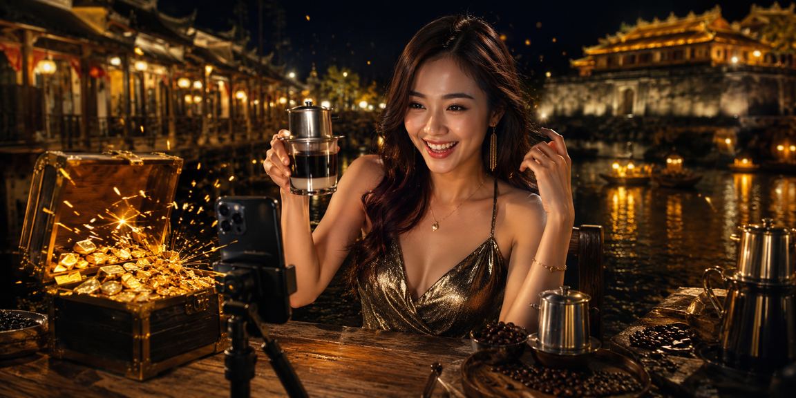 Người dùng Huế xem thông tin cá cược trong quán cà phê truyền thống